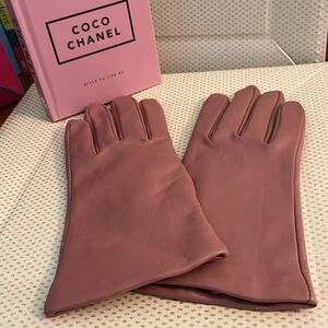 Touchpoint Mauve Leather/Cashmere Gloves.. (NWOT) XL
